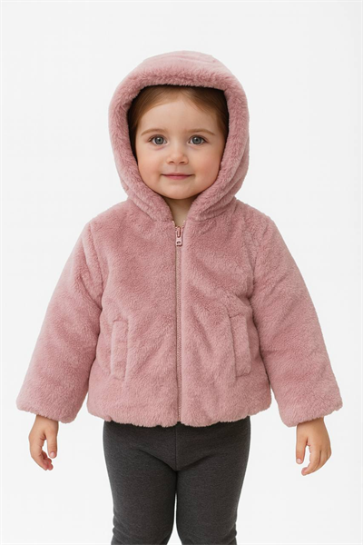 Snook Kürklü Kapüşonlu Mont – Pembe, Kız Çocuk, 2–8 Yaş