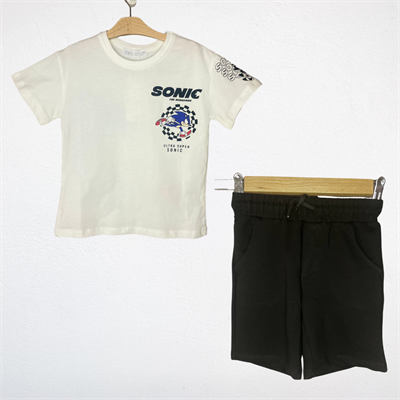 Erkek Çocuk Sonic Baskılı Tişört ve Şort Takım
