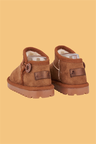 Süet Çocuk Botu Taba – Unisex, Ortopedik Kaymaz Taban