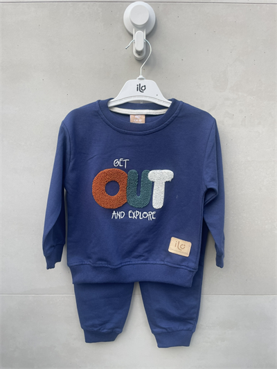 Süzene Nakışlı Lacivert Çocuk Takımı – Sweatshirt & Jogger Alt, 2–5 Yaş