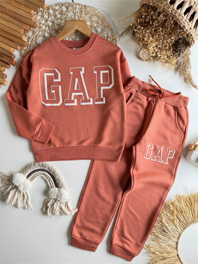 Tarçın Rengi Çift Cepli Çocuk Takımı – Sweatshirt & Jogger Alt, 5–14 Yaş