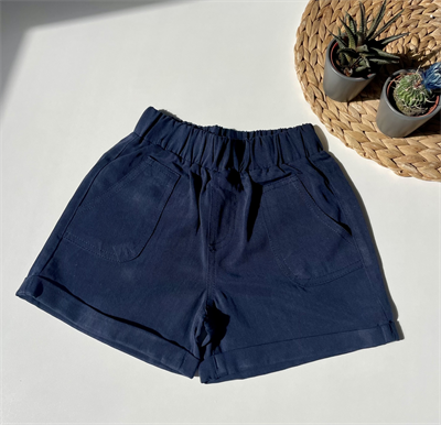 Tensel Kumaş Lacivert Kız Çocuk Şort