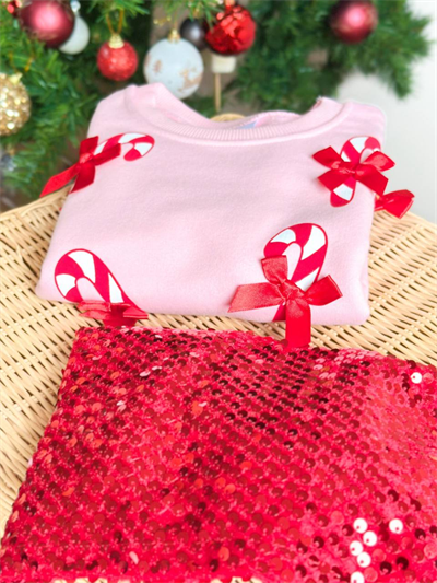 Unicorn Kurdele Aplikeli Pullu Etekli Takım – Pembe & Kırmızı, Kız Çocuk, 2–8 Yaş