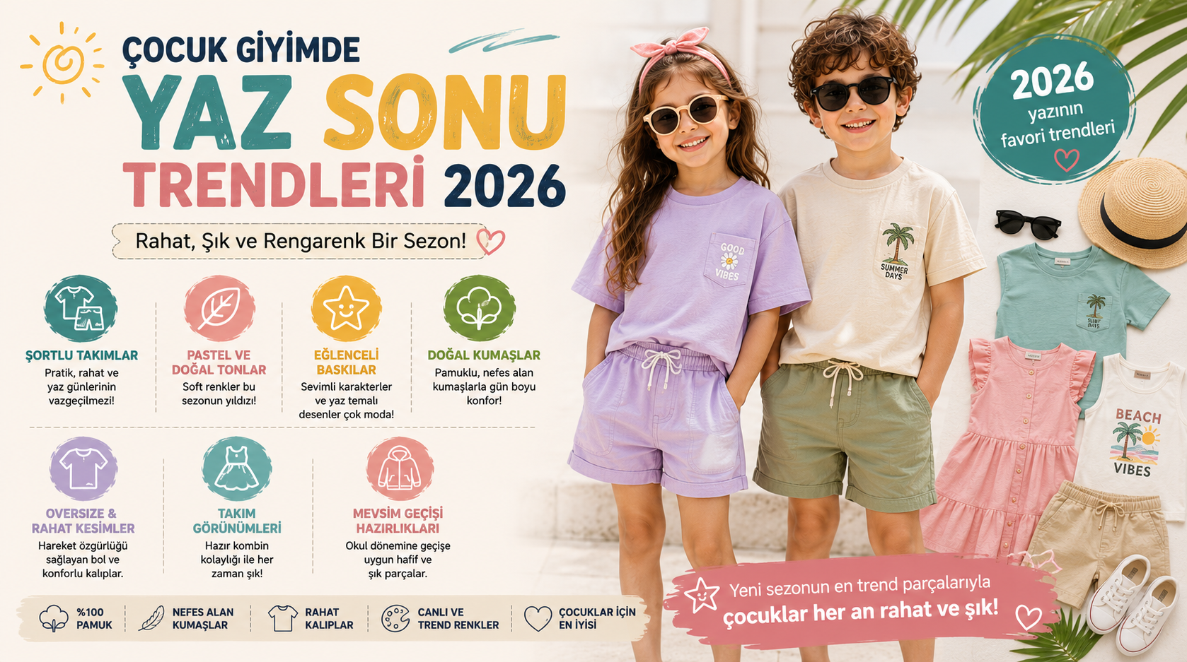 çocuk giyim trendleri 2026,yaz sonu trendleri,çocuk modası,kız çocuk giyim trendleri,erkek çocuk giyim trendleri,şortlu takım modelleri,çocuk kombinleri,yazlık çocuk kıyafetleri
