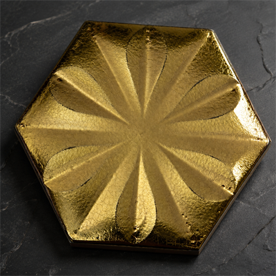 Armada Çini 15x17 Cm Çiçekli Bronz Altıgen Seramik 