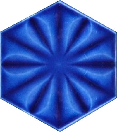 Armada Çini 15x17 Cm Çiçekli Kobalt Altıgen Seramik