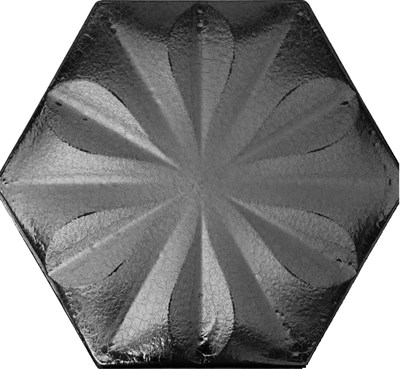Armada Çini 15x17 Cm Çiçekli Mat metalik Altıgen Seramik 