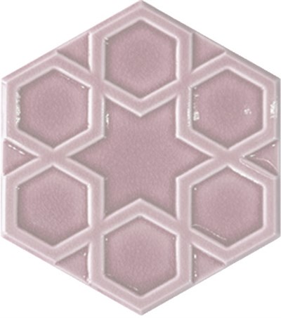 Armada Çini 15x17 Cm Rölyefli Yıldız Açık Pembe Altıgen Seramik 