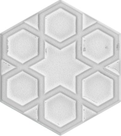 Armada Çini 15x17 Cm Rölyefli Yıldız Beyaz Altıgen Seramik