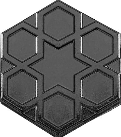 Armada Çini 15x17 Cm Rölyefli Yıldız Metalik Altıgen Seramik 