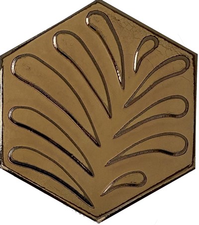 Armada Çini 15x17 Cm Yaprak Bronz Altıgen Seramik 