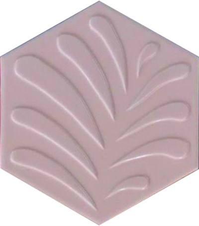 Armada Çini 15x17 Cm Yapraklı Açık pembe Altıgen Çini Seramik 