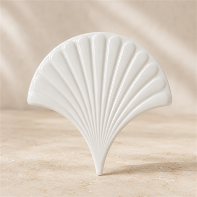 Armada Çini 17x17 cm Beyaz İstiridye Balık Pulu Seramik