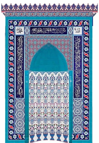 Armada Çini 180x290 KS-21 Çiçek Çinili Mescit Mihrap Cami Mihrapları