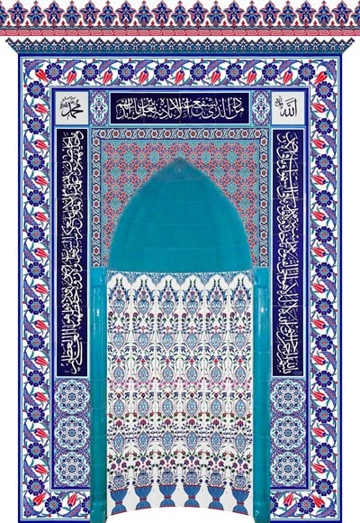 Armada Çini 180x290 KS-26 Laleli Çini Mescit Mihrap Cami Mihrapları