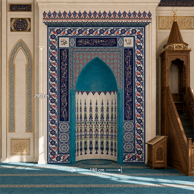 Armada Çini 180x290 KS-26 Laleli Çini Mescit Mihrap Cami Mihrapları