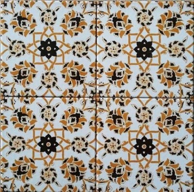 Armada Çini 20x20 Cm Ac 10 Selçuk Sarı Çiçek Desenli Kütahya Çini