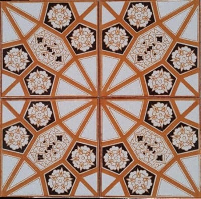 Armada Çini 20x20 Cm AC 3  B Geometrik Sarı Desen Çini Karo