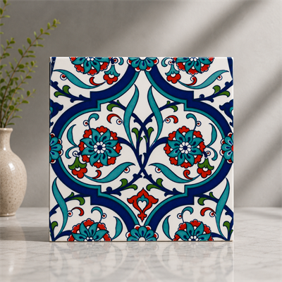 Armada Çini 20x20 Cm Ac 56 Kütahya Çinisi İznik Desenli Çini Karo