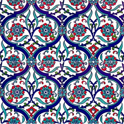 Armada Çini 20x20 Cm Ac 56 Kütahya Çinisi İznik Desenli Çini Karo