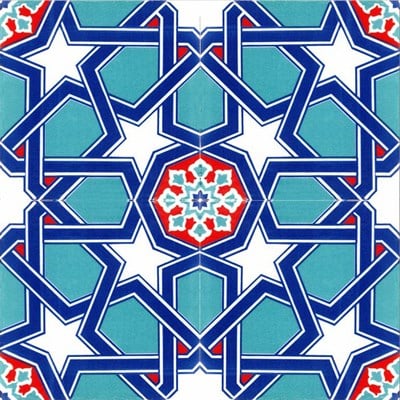 Armada Çini 20x20 Cm Ac 85 Geometrik İznik Desen Kütahya Çini Karo