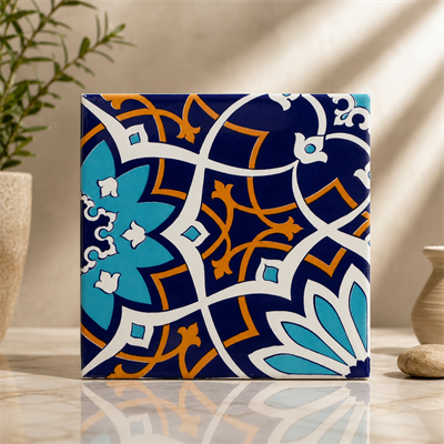 Armada Çini 20x20 Cm SP 202  Çiçek Desen Kütahya İznik Çini Karo
