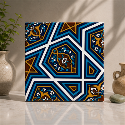 Armada Çini 20x20 Cm SP 48 Kütahya Çinisi Selçuklu Desenli Çini Karo