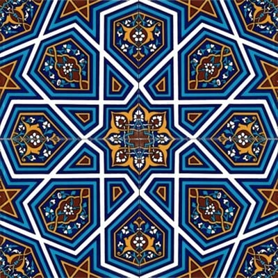 Armada Çini 20x20 Cm SP 48 Kütahya Çinisi Selçuklu Desenli Çini Karo