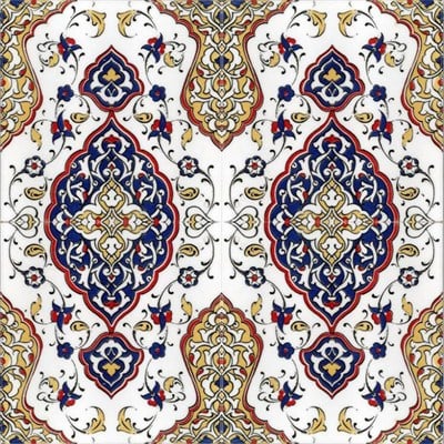 Armada Çini 20x20 Cm SP 79 Kütahya Çinisi Osmanlı Desenli Çini Karo