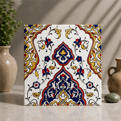 Armada Çini 20x20 Cm SP 79 Kütahya Çinisi Osmanlı Desenli Çini Karo