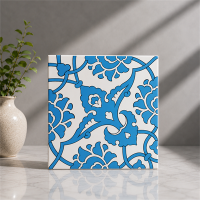 Armada Çini 20x20 Cm SP 83 Mavi Beyaz İznik Rumi Kütahya Çini Karo