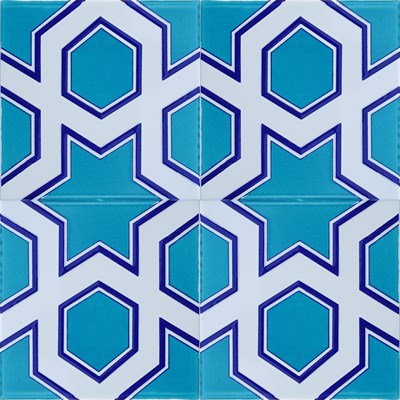 Armada Çini 20x20 Cm SP 98-v Yıldız Desenli Kütahya İznik Çini Karo