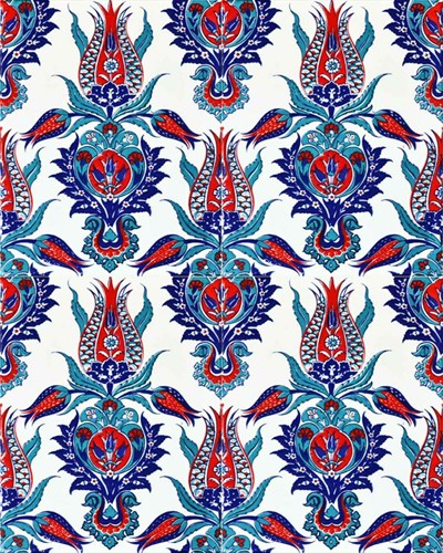 Armada Çini 20x25 Cm Ac 309 Tek Lale Desenli Kütahya Çini Karo