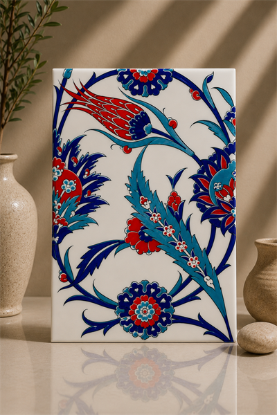 Armada Çini 20x25 Cm Ac 313 Lale Desenli Kütahya Çini Seramik Karo