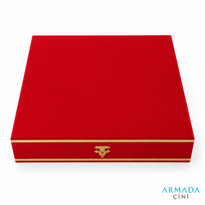 Armada Çini 40 cm Tabak kadife Kutusu Kırmızı