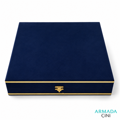 Armada Çini 40 cm Tabak kadife Kutusu Lacivert