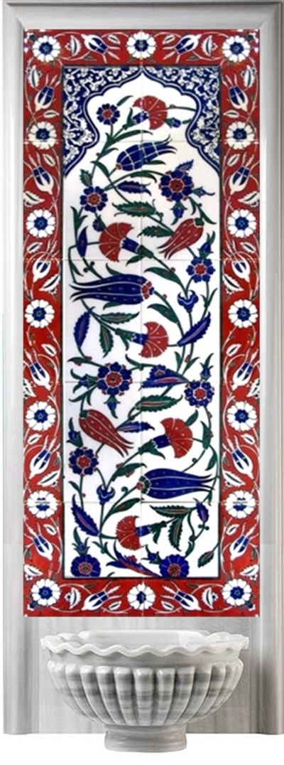 Armada Çini 40x100 Cm ED 707 Lalezar Eldekoru Çini Pano