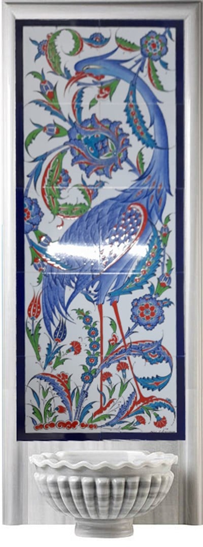 Armada Çini 40x100 Cm ED 708 Sülünlü Eldekoru Çini Pano