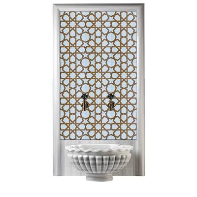 Armada Çini 60x100 Cm SP 89-v Sarı Beyaz Serigraf Türk Hamamı Pano