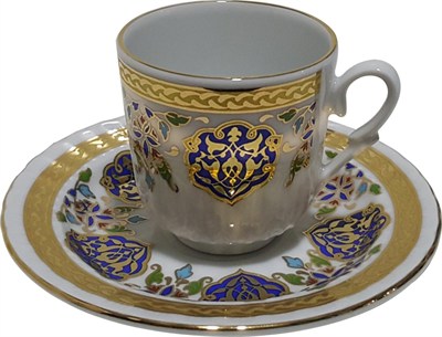 Armada çini Ar 678 Altın Yaldızlı madalyon 6 lı Fincan Takımı