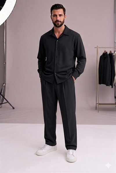 Zara Kumaş Siyah Oversize Takım