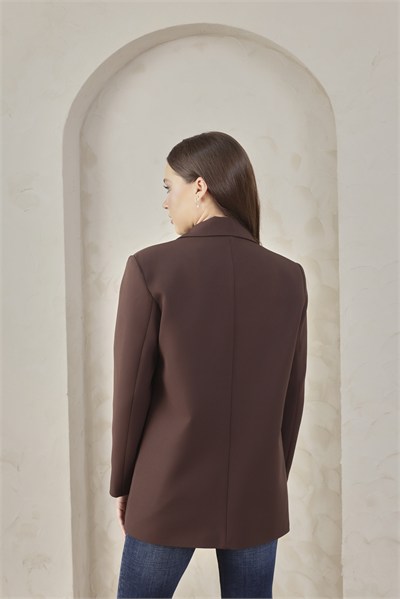 Kadın Oversize Kahverengi Blazer Ceket
