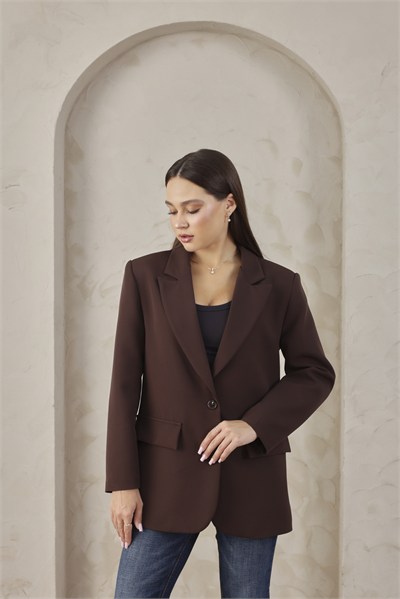 Kadın Oversize Kahverengi Blazer Ceket