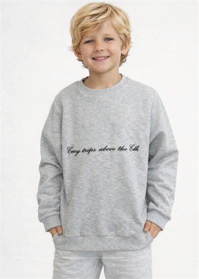 Bisiklet Yaka Baskılı Sweat