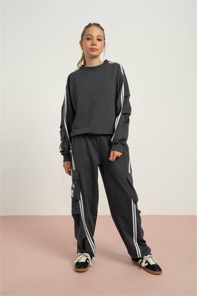 Bisiklet Yaka Cep Detaylı 2'li Takım