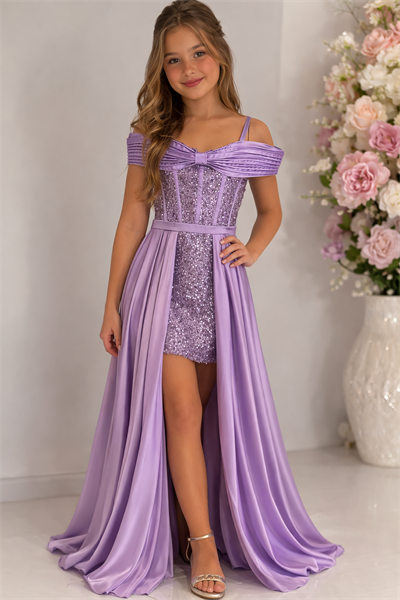 Paletli içi kısa abiye