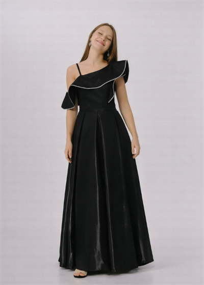 Saten Taş Biyeli Abiye