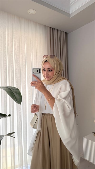 Fularlı Bluz Beyaz 