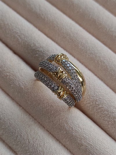 Zirkon Taşlı Yüzük Gold