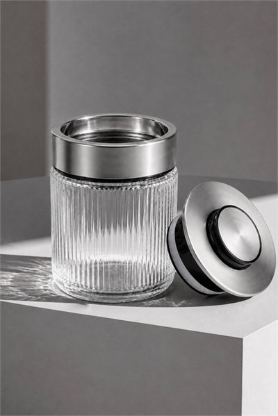 Premium Airtight Diamond Cam Saklama Kavanozu 650 cc